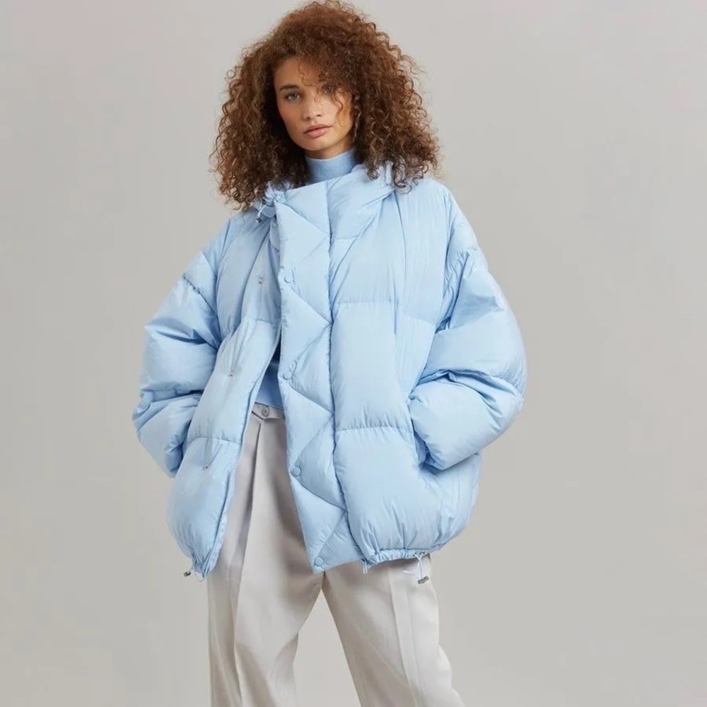 The Frankie Shop Oversized Blue Puffer Coat